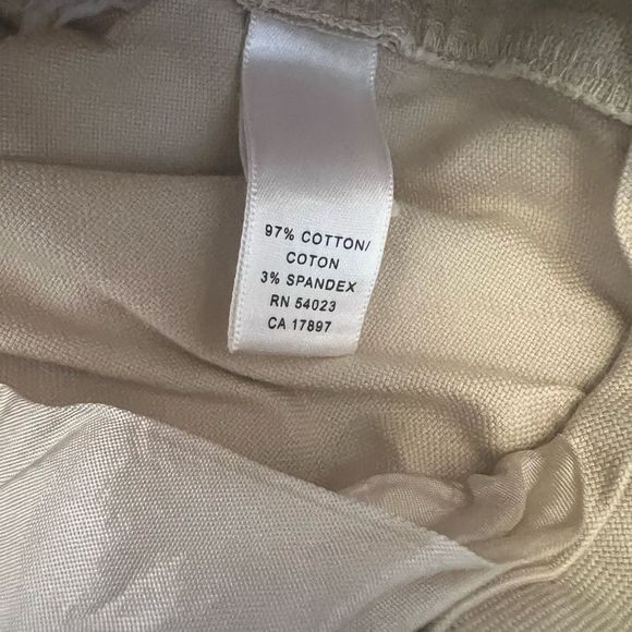 BANANA REPUBLIC Martin Tan Stretch Wide Leg Cuffed Mid Rise Khaki Pant 4 - Picture 2 of 10